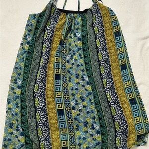 Floral and Geometric Patterned Dress